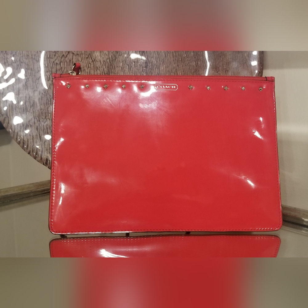 COACH Red Patent Leather Tech Case (Hazey)
